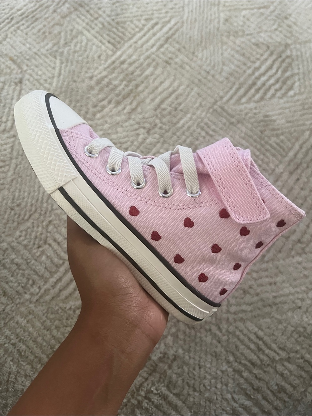 Youth Girl’s Converse CTAS 1V HI Valentine’s Day Sneakers